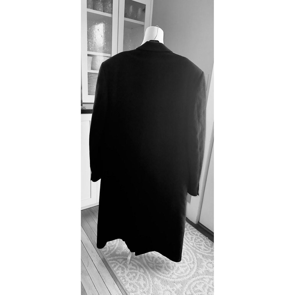 Silver Cloud‎ Men's Black Cashmere Blend Overcoat 42L Woven in Italy - Picture 4 of 4